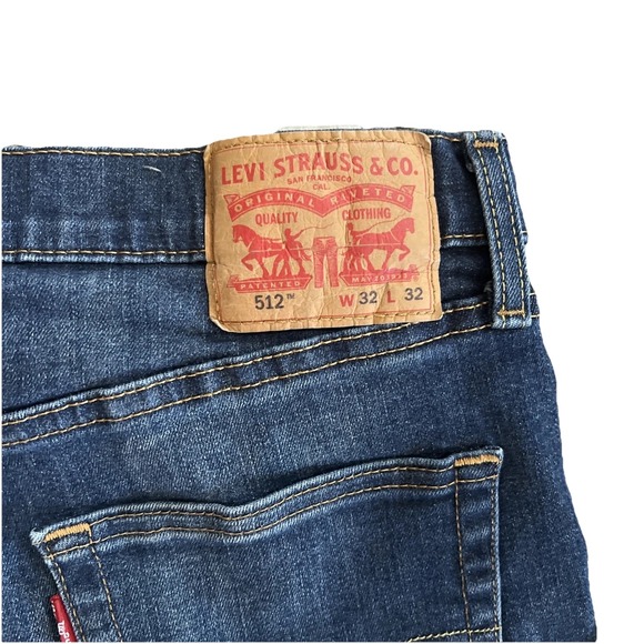 Levi Strauss Co 512 Slim Taper Jeans Blue Wash Mens W32 L32 - Picture 8 of 10